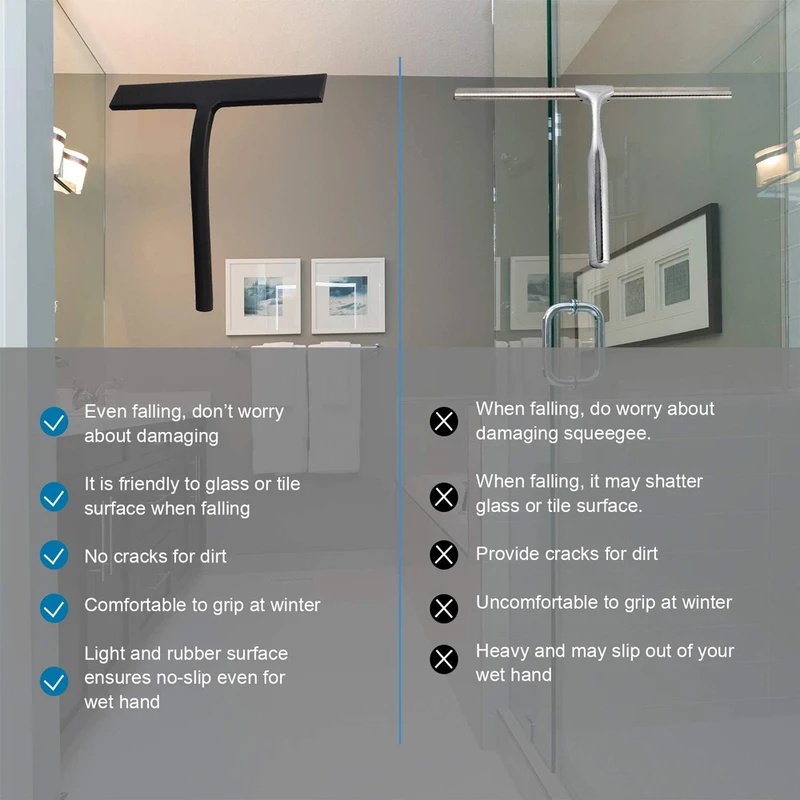 Matte Black Silicone Squeegee  - Glass Cleaner Streak บทวิจารณ์และราคา
