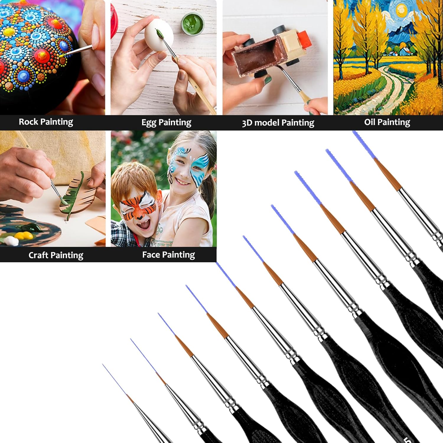 10 Miniature Paint Brushes Set - Detailing Brush Set บทวิจารณ์และราคา