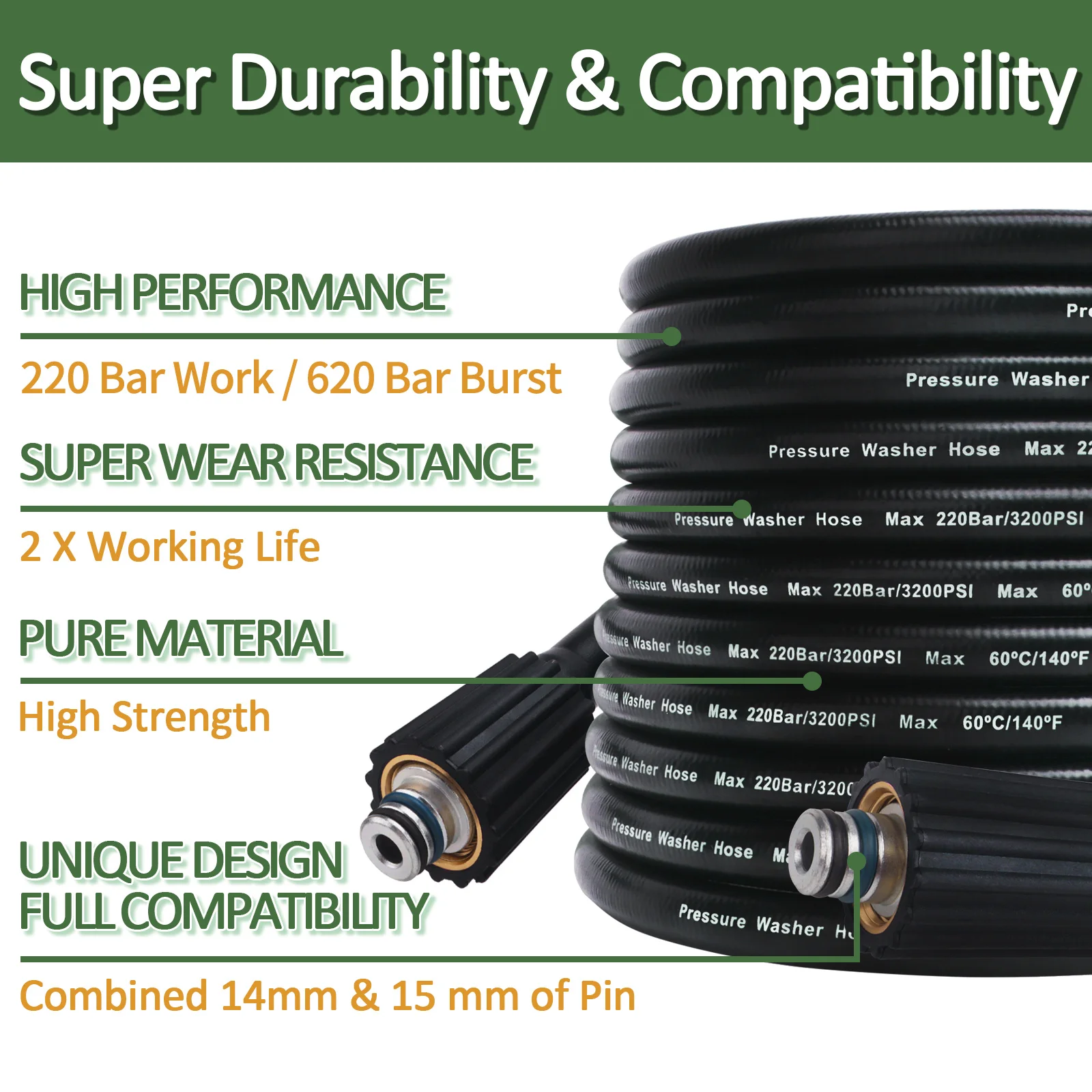 10m High Pressure Washer Hose  - Car Shampoo Ph บทวิจารณ์และราคา
